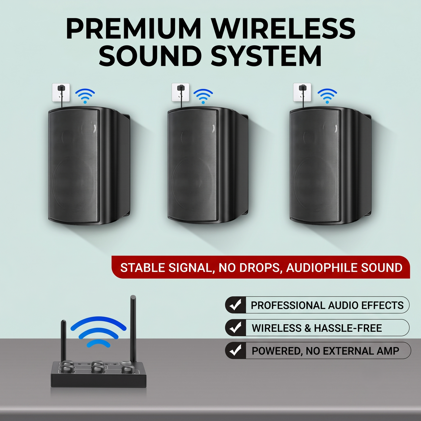 Premium Wireless Wall-Mount Sound System