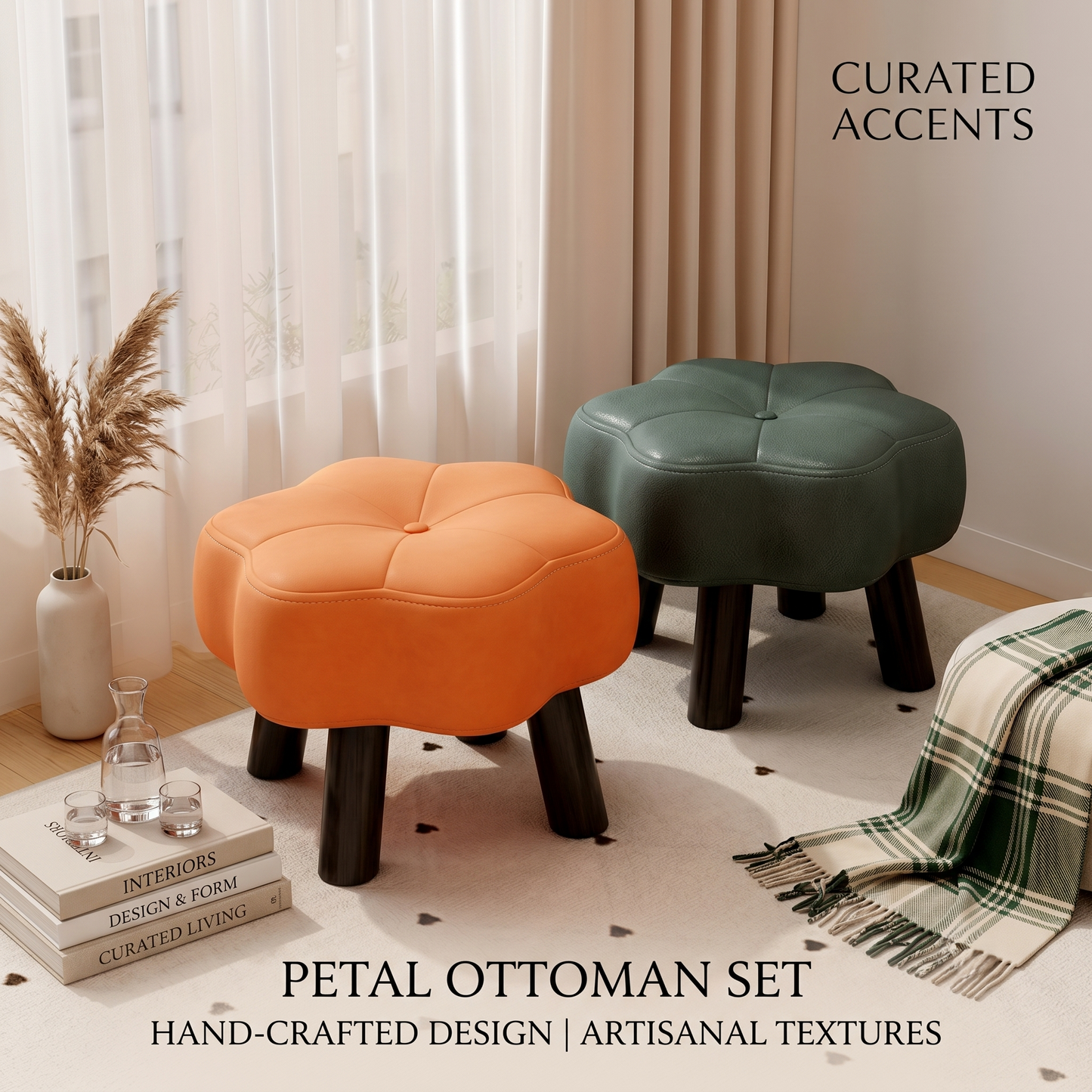 Petal Blossom Ottoman Footstool