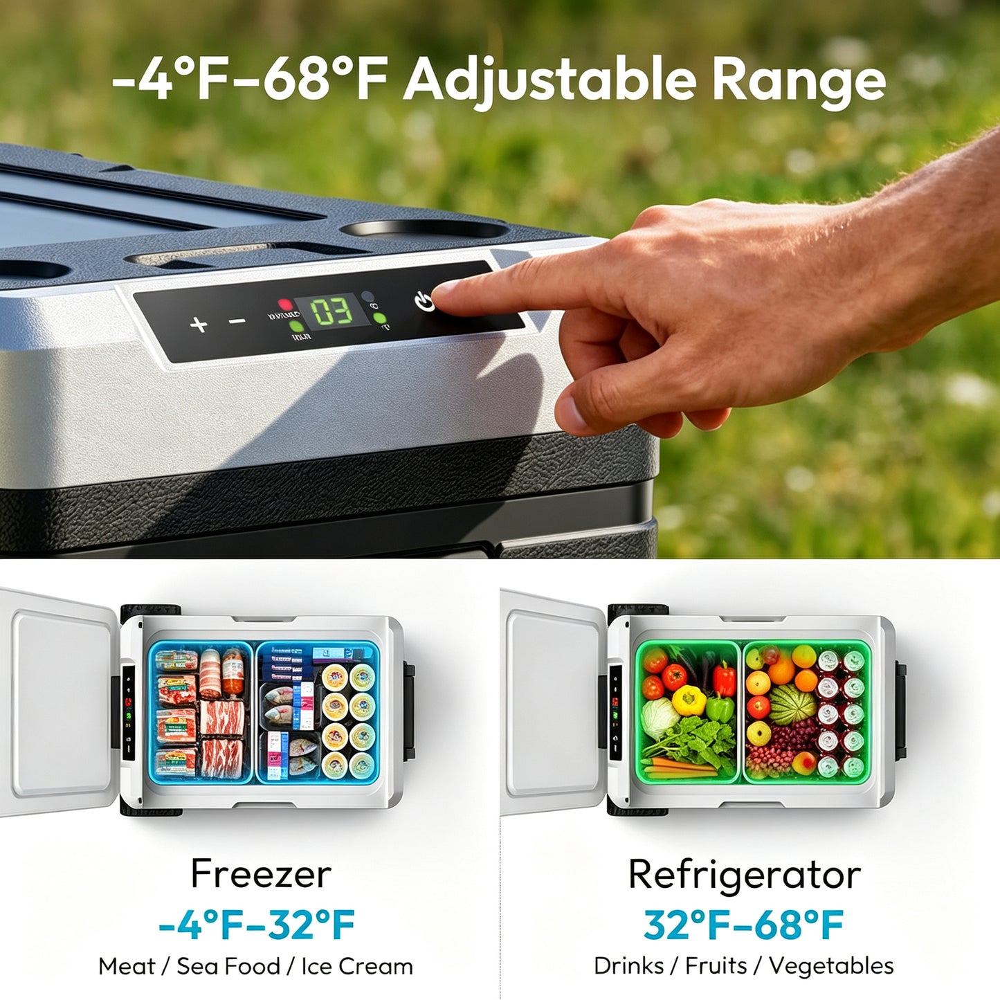 EverChill 53QT Dual-Zone Fridge + FREE 100W Solar Panel