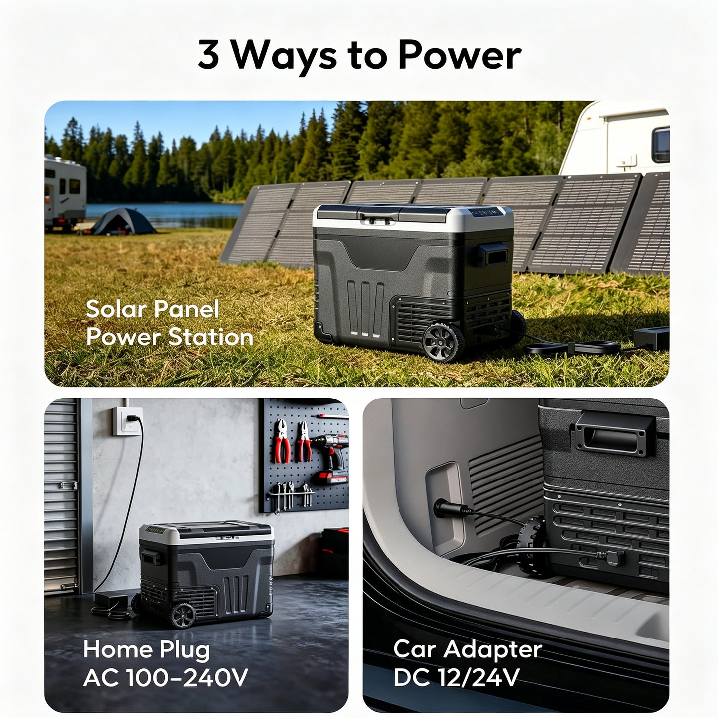 EverChill 53QT Dual-Zone Fridge + FREE 100W Solar Panel