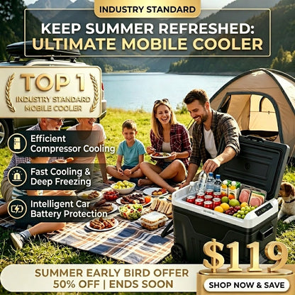 EverChill 53QT Dual-Zone Fridge + FREE 100W Solar Panel
