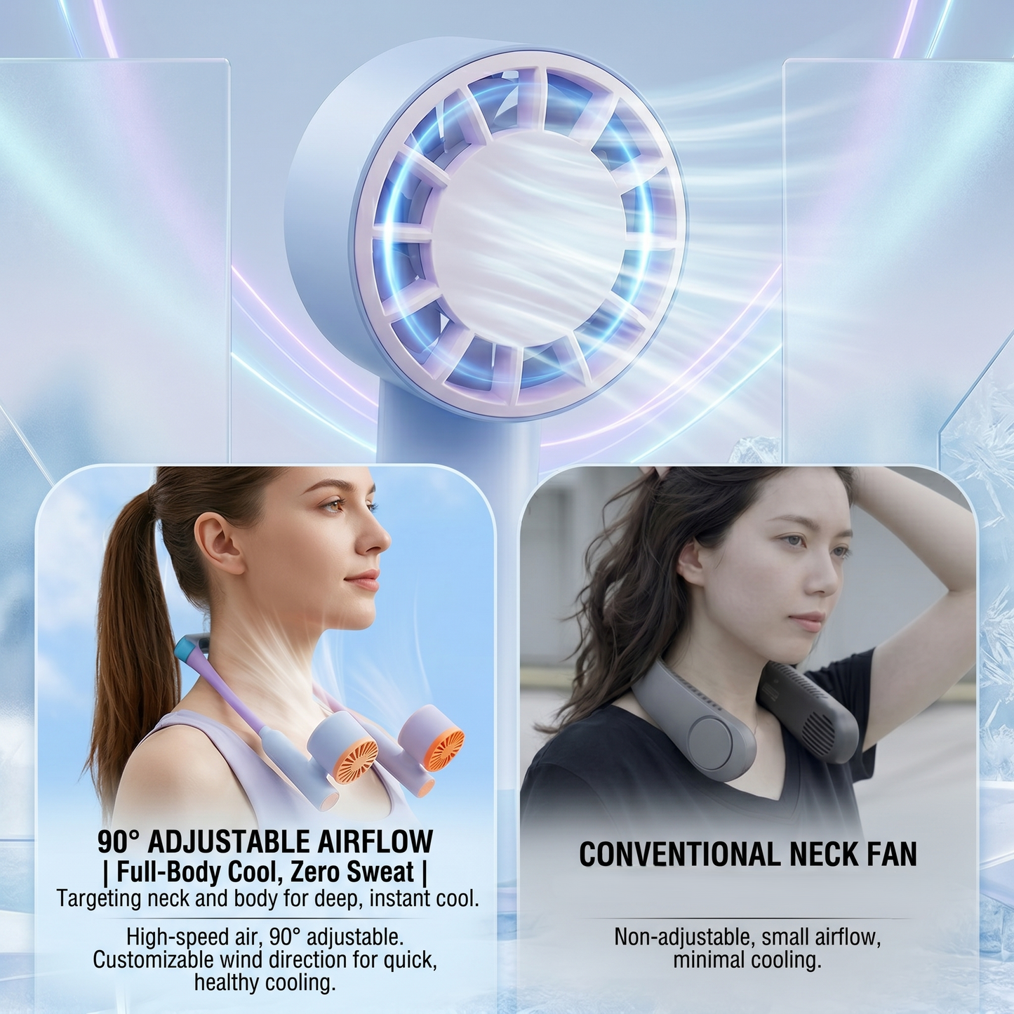 Innovative Hands-Free Neck Fan with Adjustable Airflow