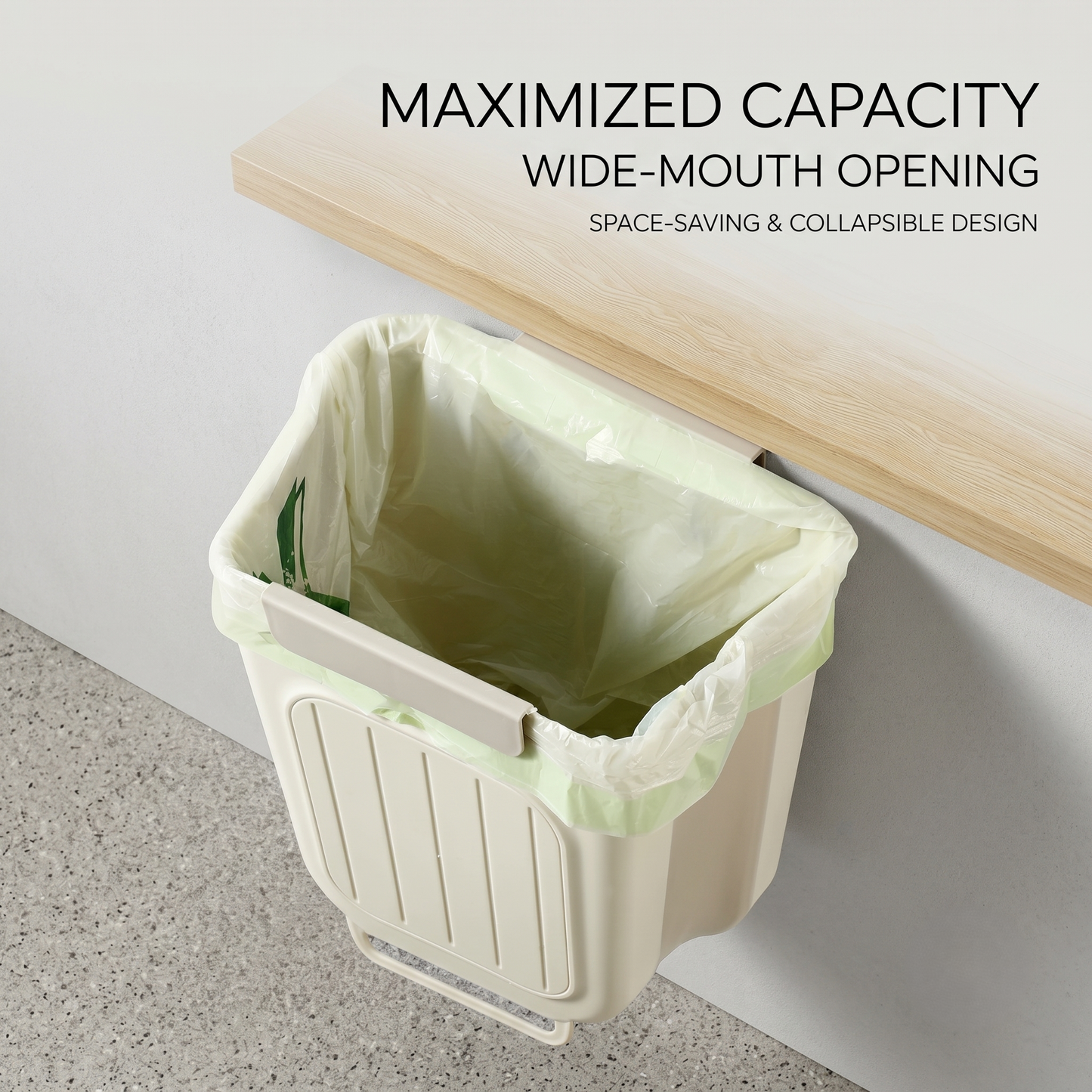 Folding Over-the-Door Kitchen Waste Bin