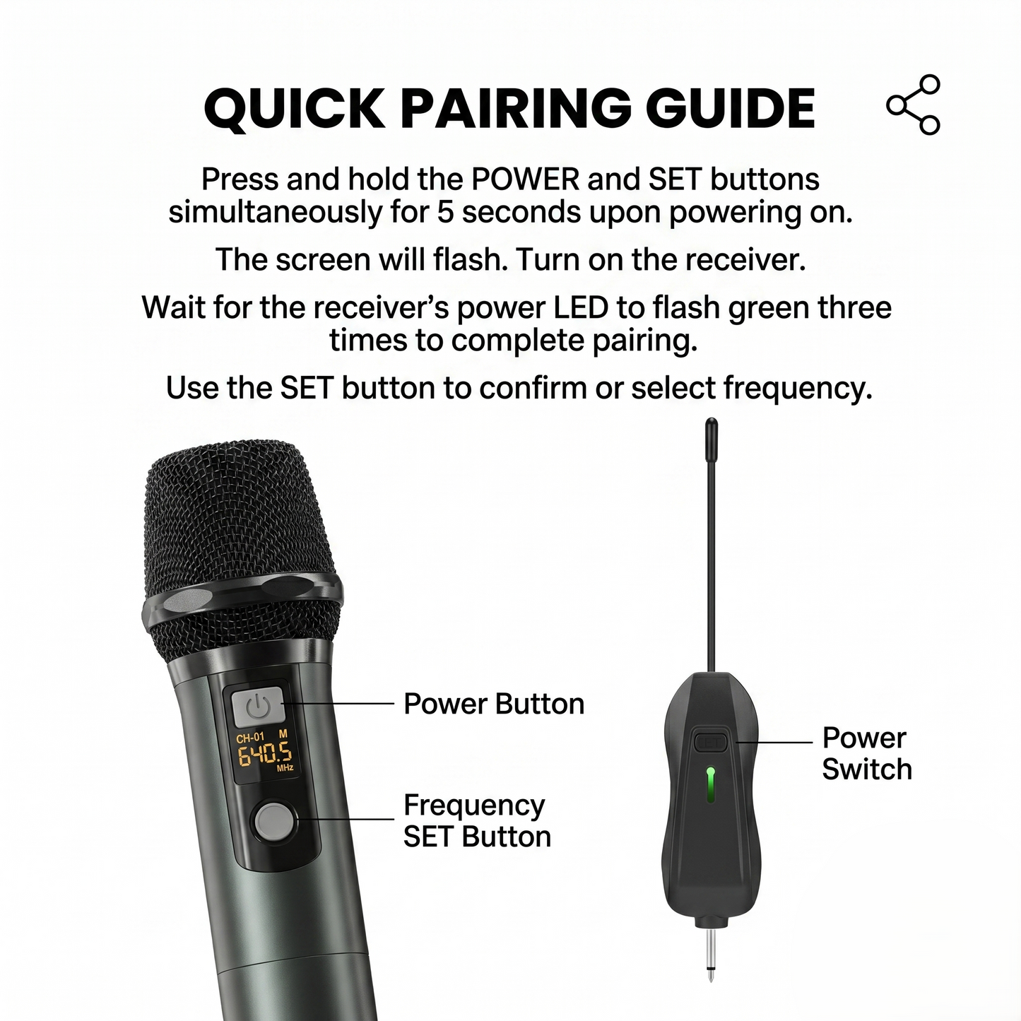 UHF Wireless Microphone Set