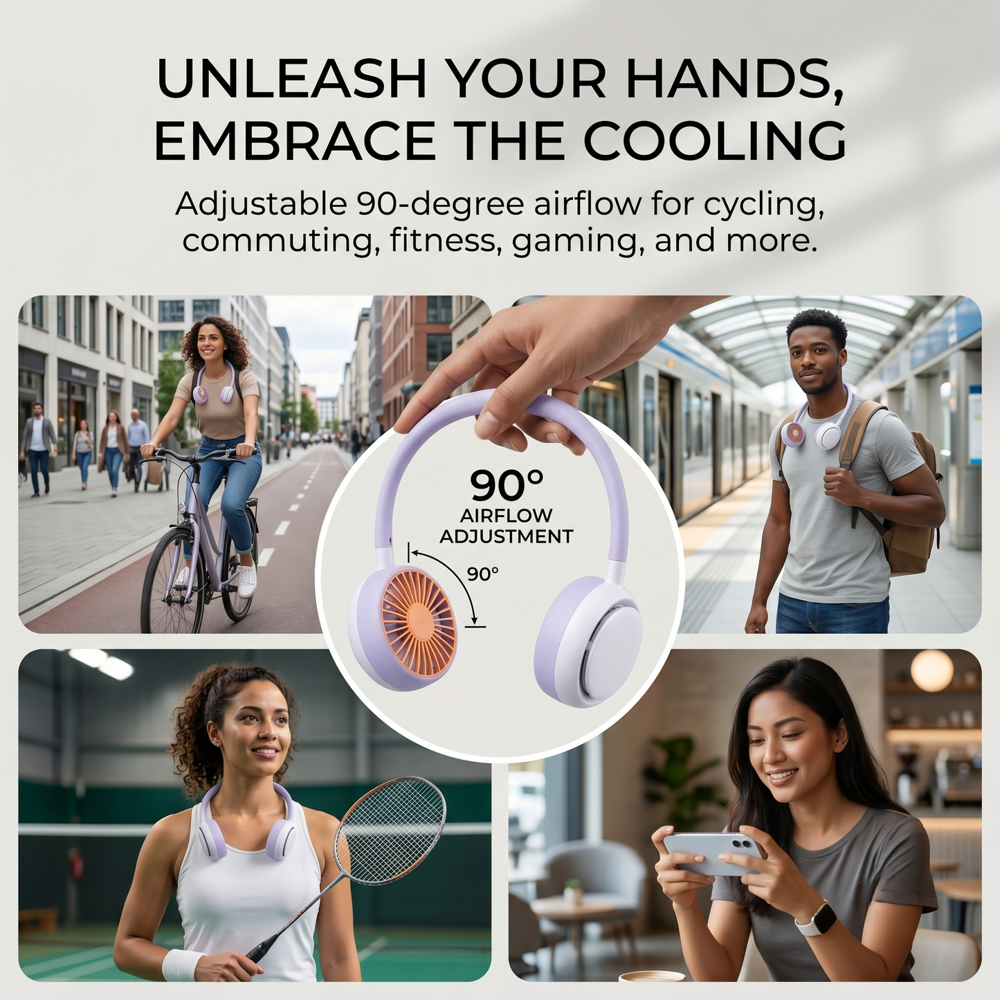 Innovative Hands-Free Neck Fan with Adjustable Airflow