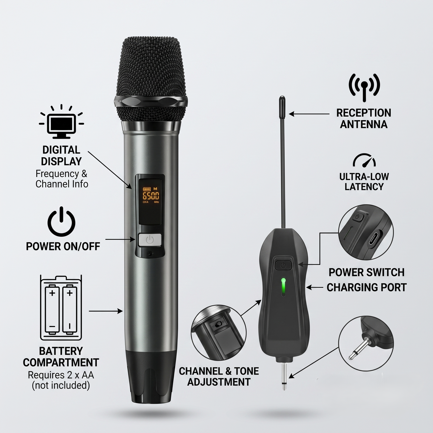 UHF Wireless Microphone Set